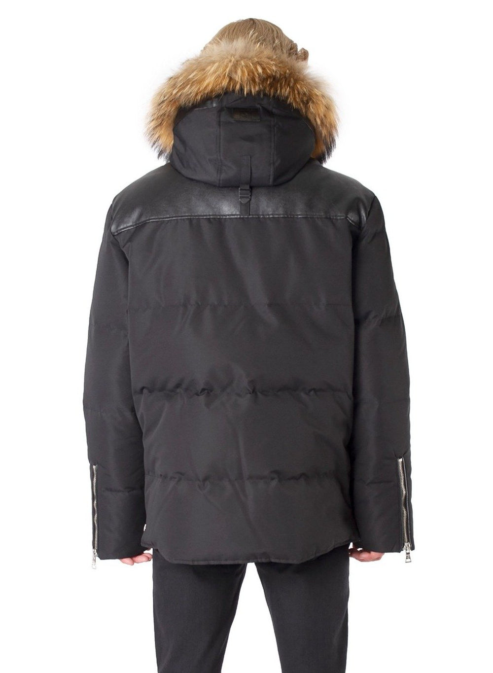 OXFORD | PREMIUM DOWN-FILLED HOODED OXFORD TASLAN JACKET WITH NATURAL RACCOON FUR ||OXFORD | PREMIUM BLACK LABEL AVEC FOURRURE DE RATON LAVEUR