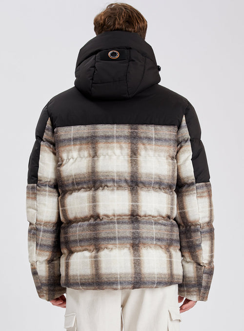 BELLECOTE| Cashmere-touch Plaid Printed Jacket || BELLECOTE | Veste à gros carreaux imprimés