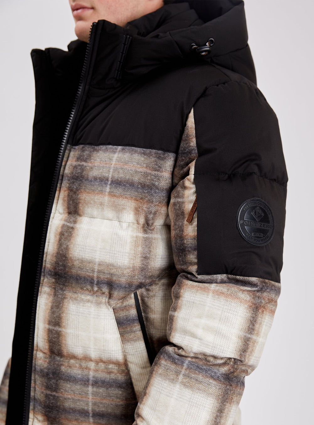 BELLECOTE| Cashmere-touch Plaid Printed Jacket || BELLECOTE | Veste à gros carreaux imprimés